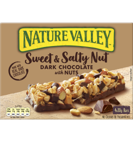 A box of Dark Chocolate nuts of nature valley