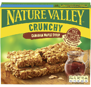 A box of nature valley crunchy canadian maple syrup bars