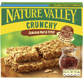 A box of nature valley crunchy canadian maple syrup bars