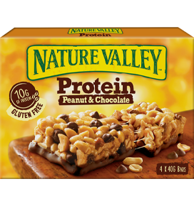 A box of protein chocolate nut of nature valley
